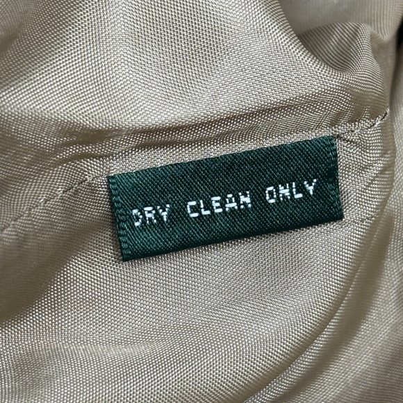 Lauren Ralph Lauren Womens 100% Linen Pencil SkirSz 14 Tan Button Natural Preppy - Picture 7 of 11